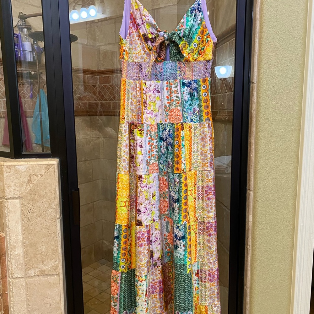 Alice + Olivia Multicolor Patchwork Maxi Dress - Picture 2 of 10
